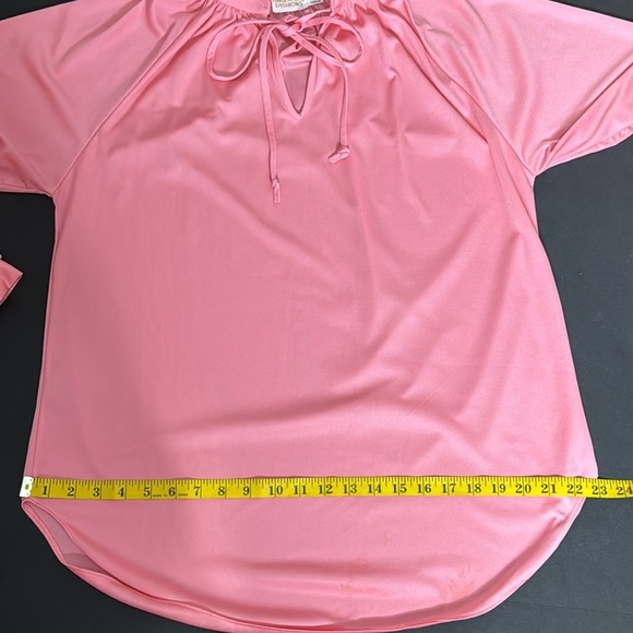 Vintage Pink Long Sleeve Polyester Blouse - Picture 13 of 16